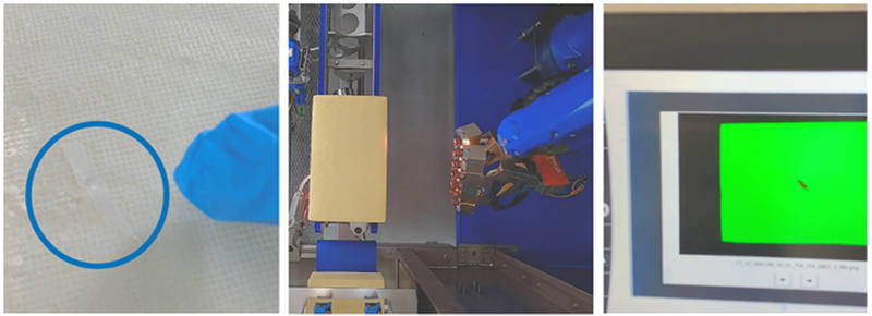 图 8:Alpma 使用安装在带有照明的机械臂上的 Specim FX17 高光谱相机检测缺陷和污染物,例如薄塑料残留物和霉菌,该机械臂可在大块奶酪周围移动