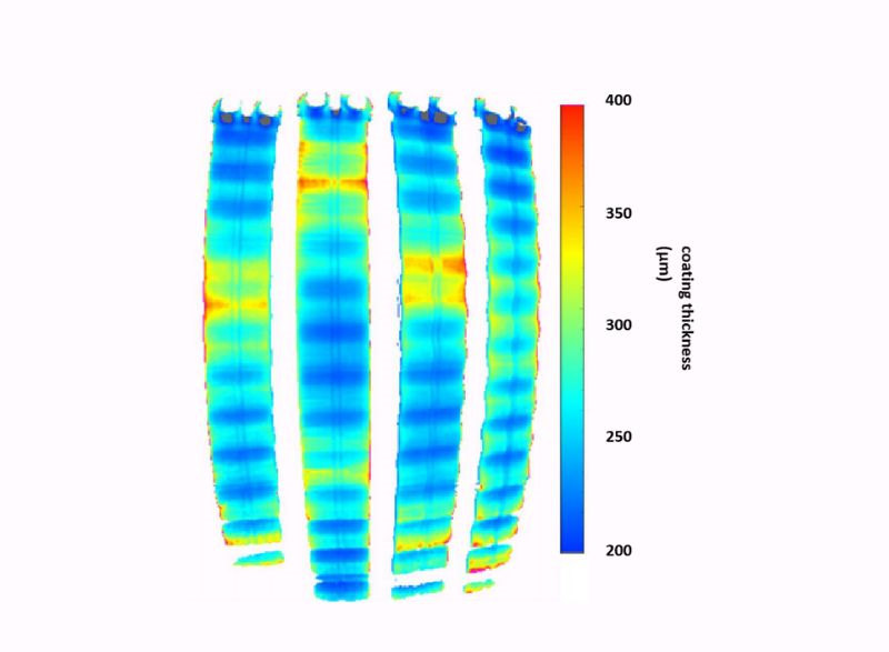 使用涂魔师3D测厚系统测量蛇形管绝缘涂层厚度