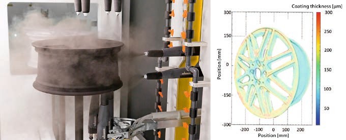 对汽车轮毂进行3D整体成像非接触膜厚测量
