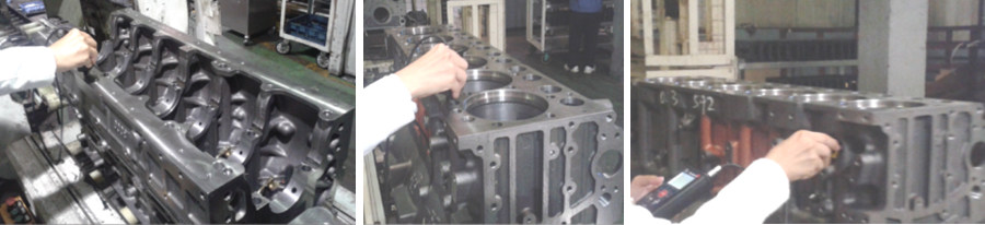 测试气缸体在清洗前,粗洗后,粗选后的清洁度差异