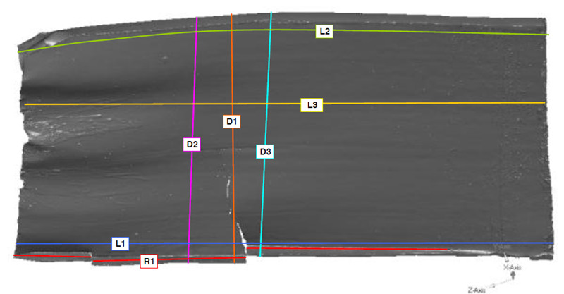 图10厚度测量截面示意图