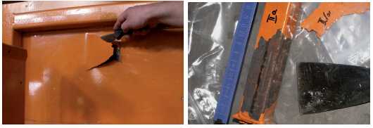 涂层与底材之间粘连性较差