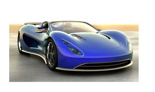 层次效果的蓝色车