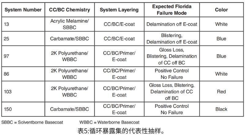表5循环暴露的代表性抽样